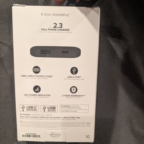 Mophie Power Boost 10,000 mAh Portable Power Bank – USB-C & USB-A NIB - Picture 3 of 4